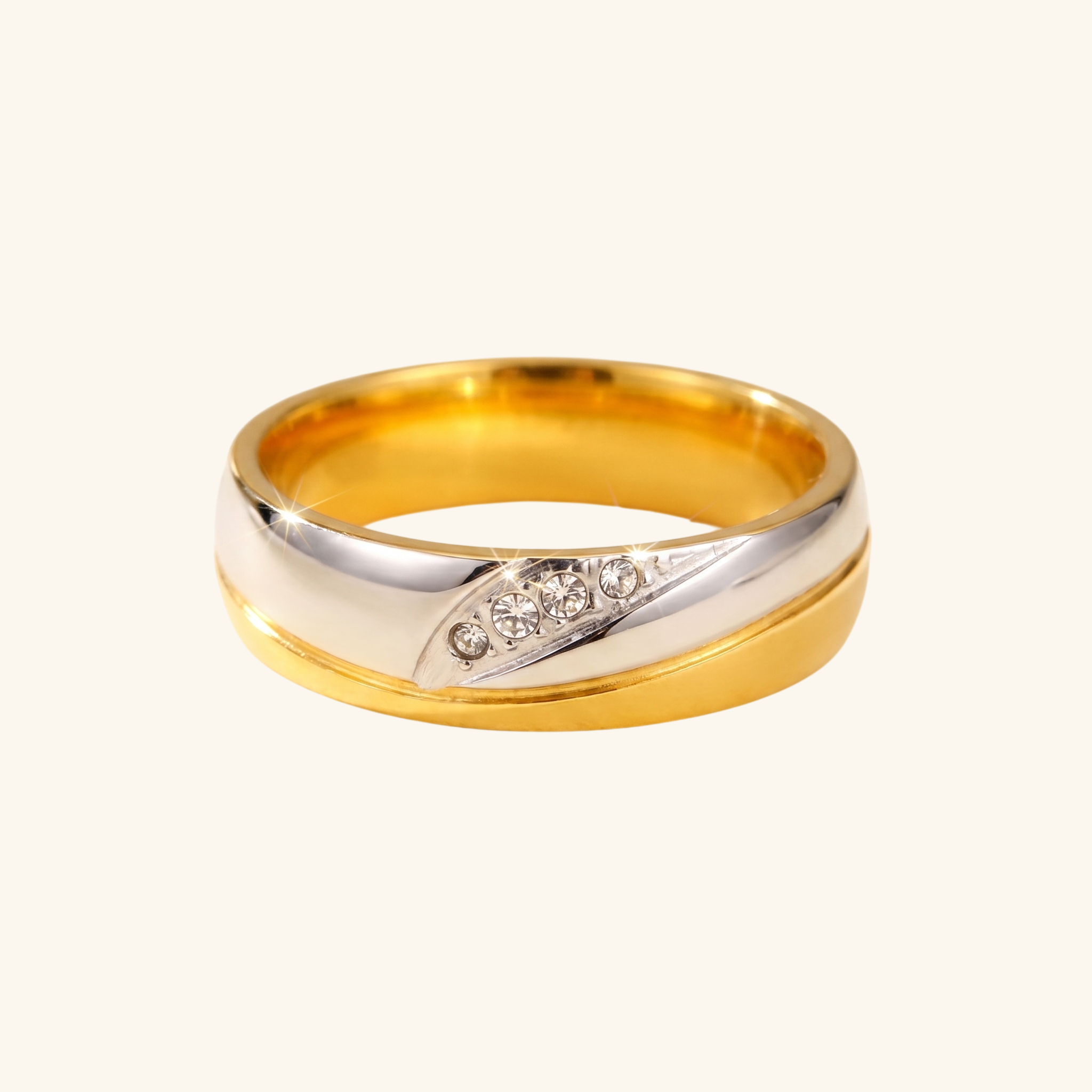 Diamond-studded Titanium Steel Ring