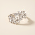 Leaf Wrap Ring — Crystal Pavé